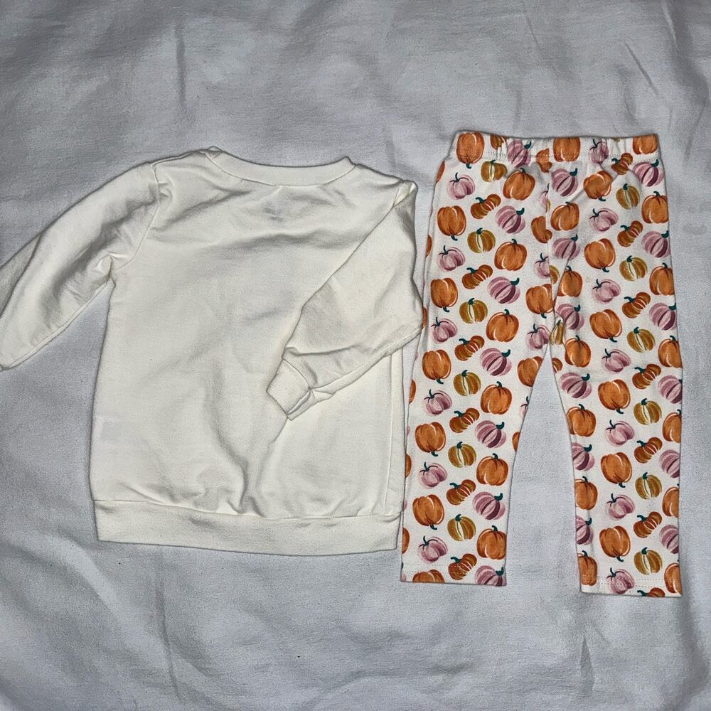 Chick Pea Baby Girls’ 2-Piece Pumpkin Outfit Set – Size 12M - Picture 2 of 7